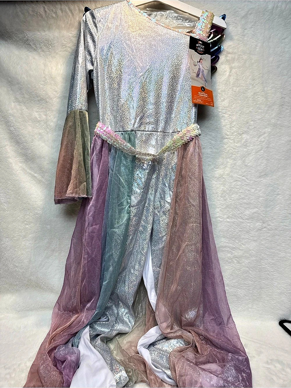 Hyde and Eek! Kids' Mystical Unicorn! Unicorn Costume Silver & Pink Girls Large